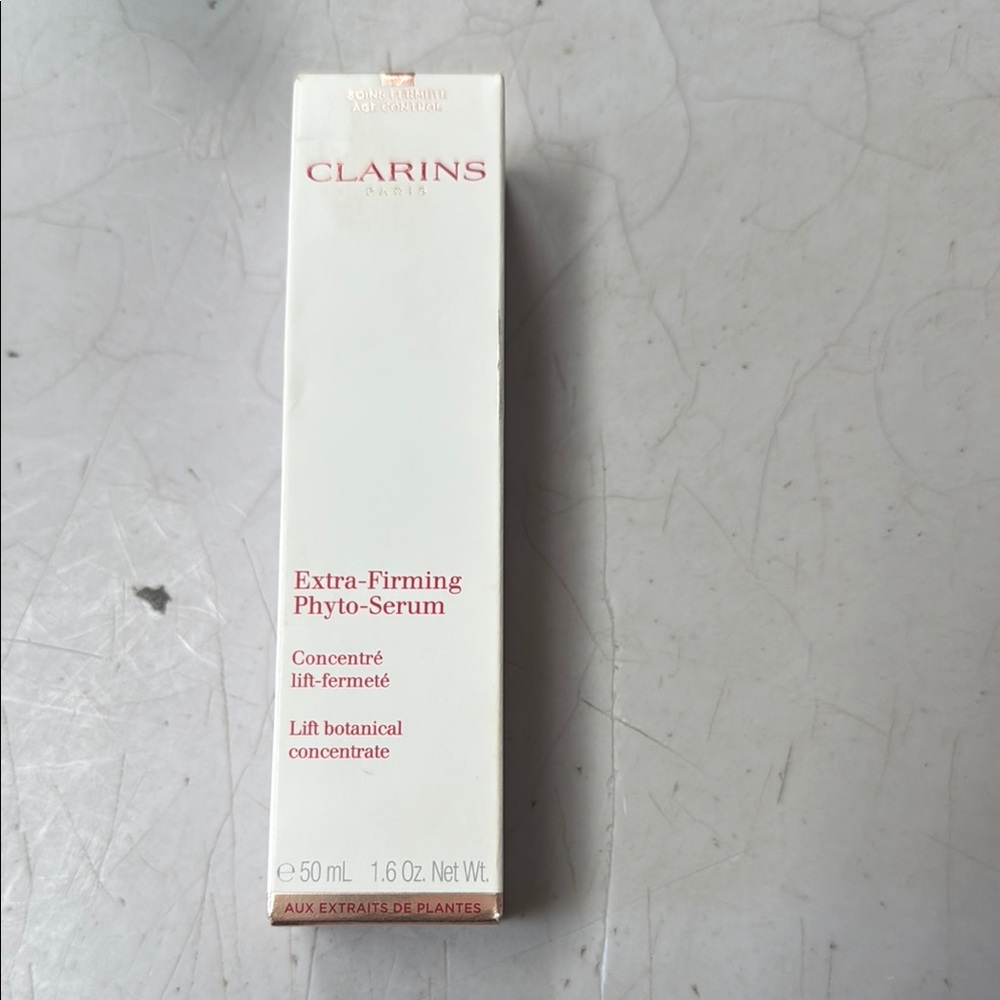 Clarins Extra-Firming Phyto-Serum in Cream with Red Text